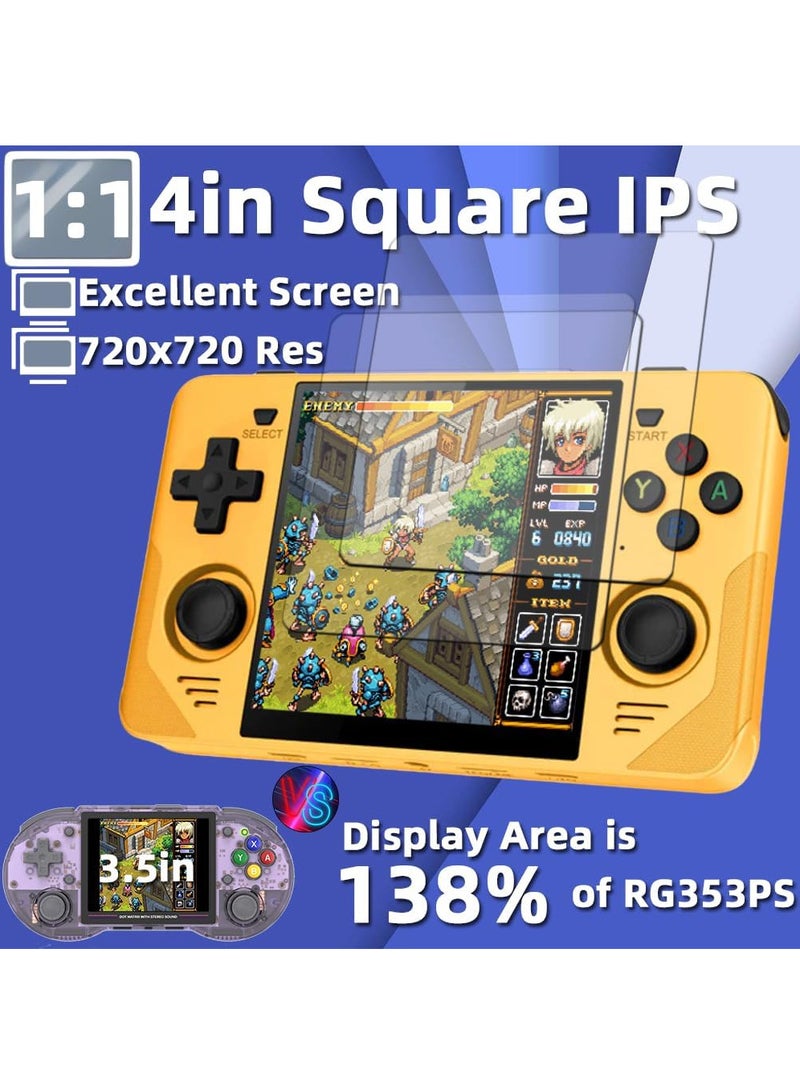 Powkiddy RGB30 Handheld Game Console 4.0 inch Pro Retro Games Consoles Classic Video Games System Built-in Rechargeable Battery Gaming Consoles (Yellow, 256G) - Image 2