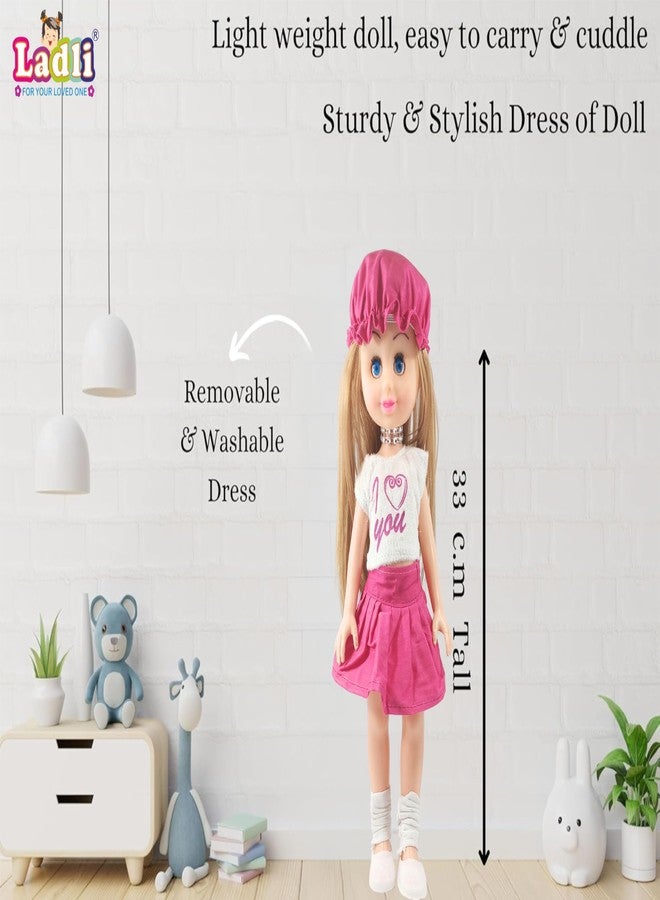 Ladli Girl Doll in Western skult Dress with Accessories Suitable for Kids 2 Years (Multicolor) - Image 4