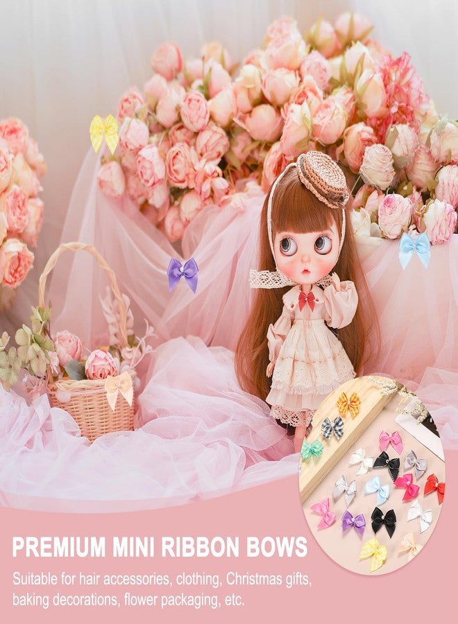 ميكسينيتي مجموعة ميكانيكسي، 60 قطعة من فيونكات الشريط الصغيرة باللون الأسود/الرمادي/الفضي مع لؤلؤ، زينة زهور شريطية مقاس 1 بوصة، مثالية للأعمال اليدوية، وخياطة فيونكات الشعر، وحفلات الزفاف، وتزيين الكريسماس. - Image 4