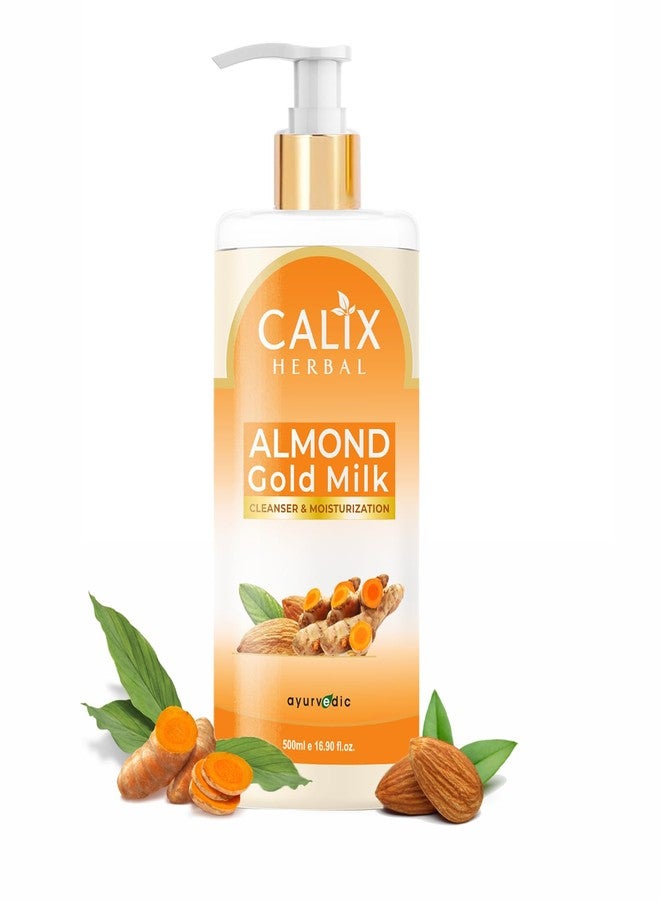 كلاليكس هيربال غسول كاليكس العشبي العضوي والأيورفيدي بحليب اللوز الذهبي لتنظيف الوجه للرجال والنساء، مناسب لجميع أنواع البشرة (500 مل) - Image 1