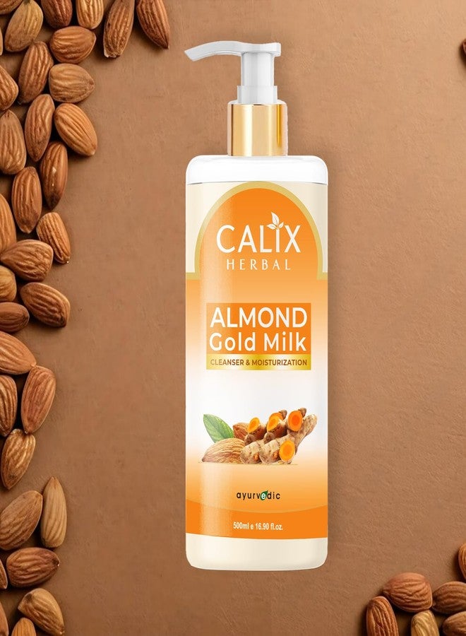 كلاليكس هيربال غسول كاليكس العشبي العضوي والأيورفيدي بحليب اللوز الذهبي لتنظيف الوجه للرجال والنساء، مناسب لجميع أنواع البشرة (500 مل) - Image 3