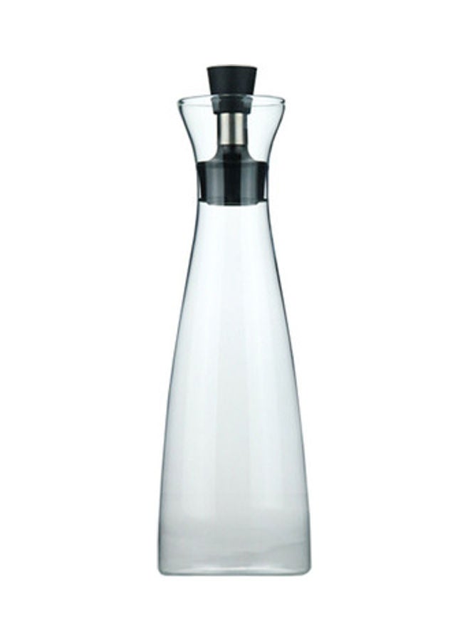 NIBEMINENT No Funnel Needed Olive Oil and Vinegar Dispenser Glass Cruet Bottle for Kitchen with Silicone Cap Clear 28 x 8cm  - Image 1