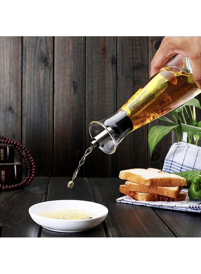 NIBEMINENT No Funnel Needed Olive Oil and Vinegar Dispenser Glass Cruet Bottle for Kitchen with Silicone Cap Clear 28 x 8cm  - Image 4