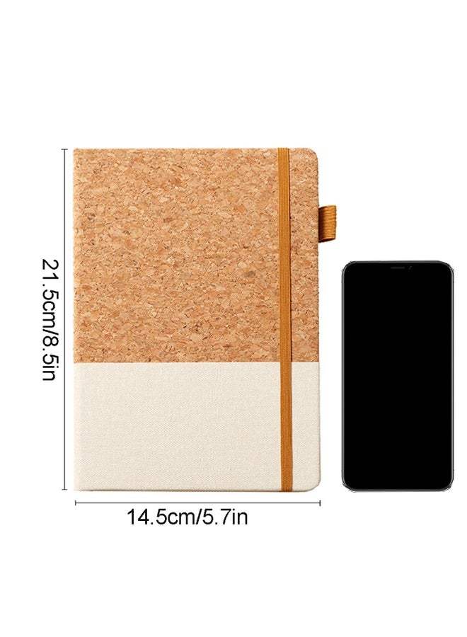 A5 Cork Journal Notebook for Writing, 200 Pages Lined Hardcover Notebook Diary with Pen Holder for School and Work (Brown&Beige) - Image 4