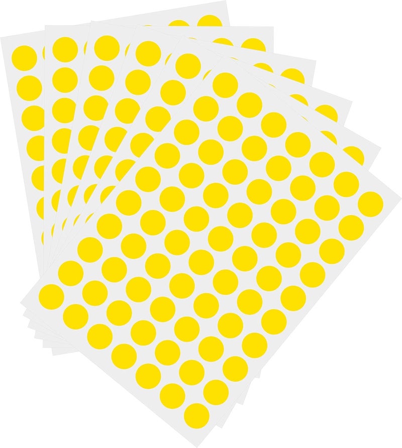PARLAIM 1050 PCS 3/4 Inch Round Color-Code Dot Stickers, Color Coded Circle Stickers for Classroom, Office (Yellow) - Image 1