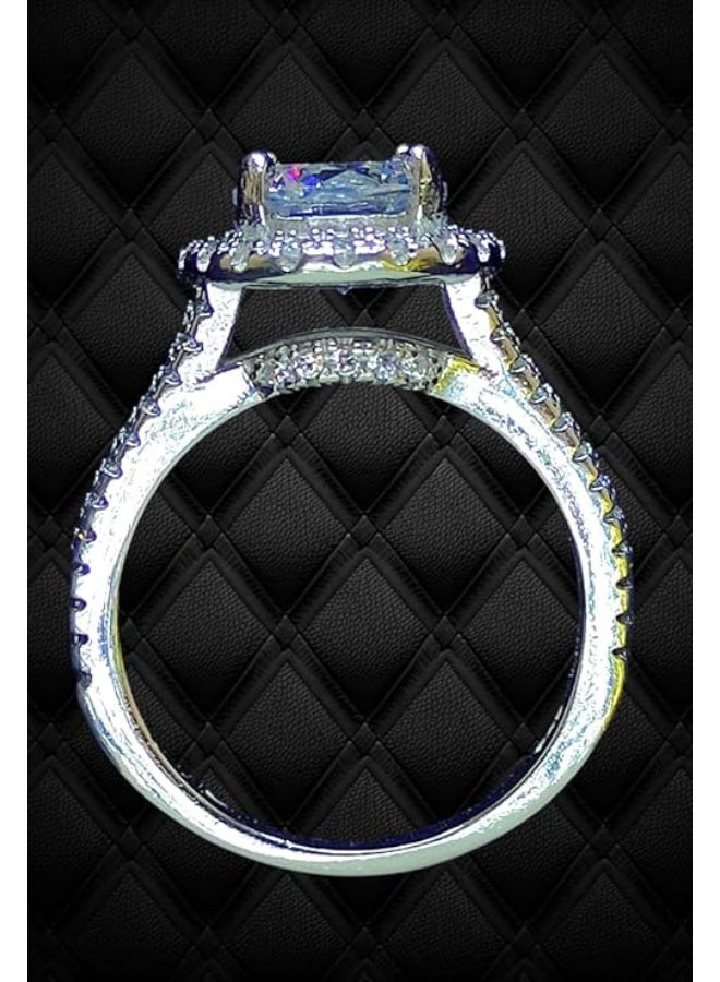 A women's Swiss silver ring, 925 sterling silver, plated with white gold. The model is known worldwide as "Queen's secret." The name refers to "Queen Victoria," the queen of rare and valuable collectibles. - Image 5