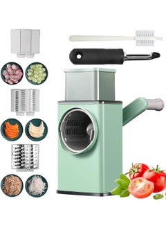 Rotary Cheese Grater for Vegetable Cheese Slicing Cutting, Mandoline Drum Slicer Manual Shredder Grater Round Cheese Slicer Rotary Drum Grater Round Mandoline Grater Rotary Slicer Shredder