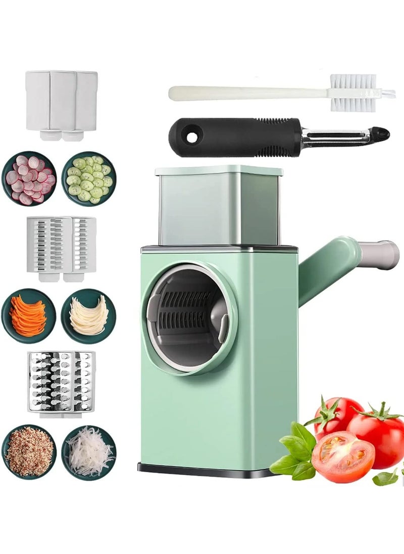 SYOSI - Rotary Cheese Grater for Vegetable Cheese Slicing Cutting, Mandoline Drum Slicer Manual Shredder Grater Round Cheese Slicer Rotary Drum Grater Round Mandoline Grater Rotary Slicer Shredder - Image 1