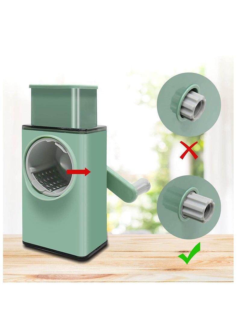 SYOSI - Rotary Cheese Grater for Vegetable Cheese Slicing Cutting, Mandoline Drum Slicer Manual Shredder Grater Round Cheese Slicer Rotary Drum Grater Round Mandoline Grater Rotary Slicer Shredder - Image 1