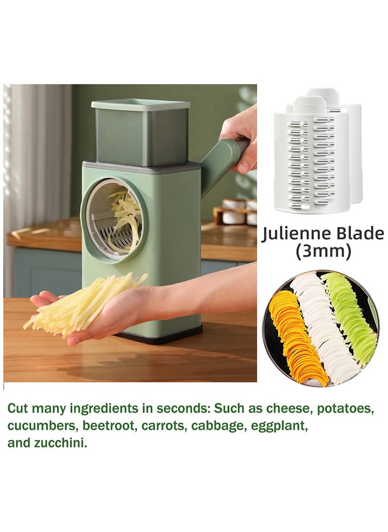 SYOSI - Rotary Cheese Grater for Vegetable Cheese Slicing Cutting, Mandoline Drum Slicer Manual Shredder Grater Round Cheese Slicer Rotary Drum Grater Round Mandoline Grater Rotary Slicer Shredder - Image 1
