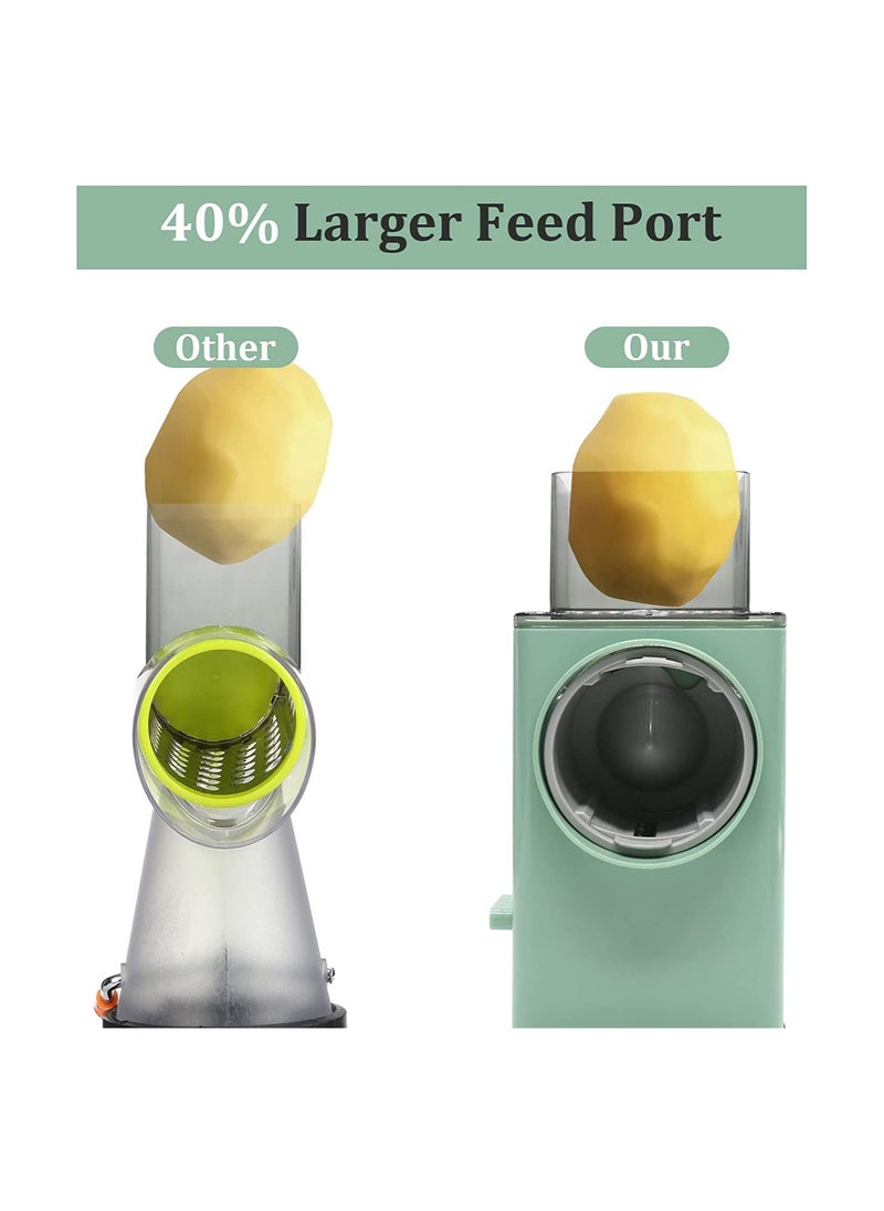 SYOSI - Rotary Cheese Grater for Vegetable Cheese Slicing Cutting, Mandoline Drum Slicer Manual Shredder Grater Round Cheese Slicer Rotary Drum Grater Round Mandoline Grater Rotary Slicer Shredder - Image 1