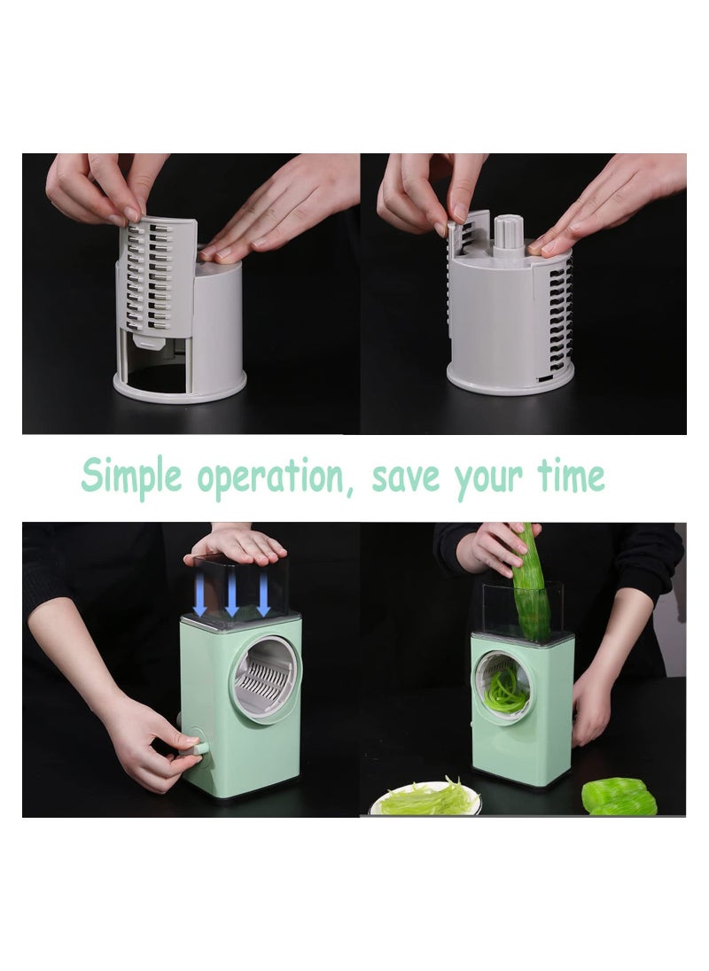 SYOSI - Rotary Cheese Grater for Vegetable Cheese Slicing Cutting, Mandoline Drum Slicer Manual Shredder Grater Round Cheese Slicer Rotary Drum Grater Round Mandoline Grater Rotary Slicer Shredder - Image 1