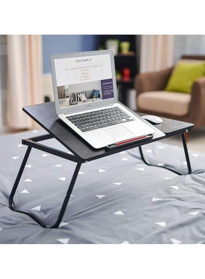 Green Tiger Folding Laptop Lap Desk - Work Table and Stand for Couch, Bed and Sofa Computer Use - Folding Legs, Adjustable Tilt - Use as Reading and Breakfast Tray (C-Black - A1) - Image 1