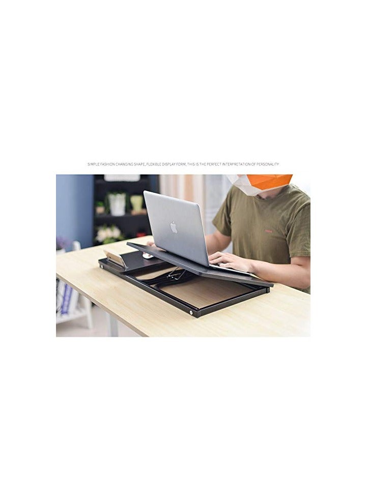 Green Tiger Folding Laptop Lap Desk - Work Table and Stand for Couch, Bed and Sofa Computer Use - Folding Legs, Adjustable Tilt - Use as Reading and Breakfast Tray (C-Black - A1) - Image 3
