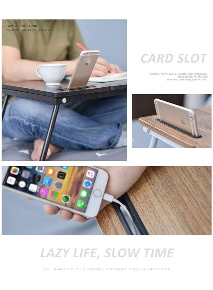 Green Tiger Folding Laptop Lap Desk - Work Table and Stand for Couch, Bed and Sofa Computer Use - Folding Legs, Adjustable Tilt - Use as Reading and Breakfast Tray (C-Black - A1) - Image 5