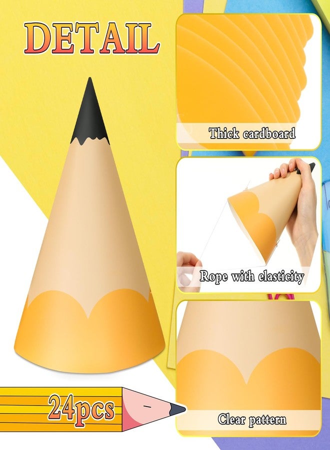 Marspark 24 Pcs Halloween Party Pencil Cone Hats Pencil Cone Dwarf Cap Photo Booth Props for Cosplay Birthday Halloween Costume Party Supplies Decor - Image 3