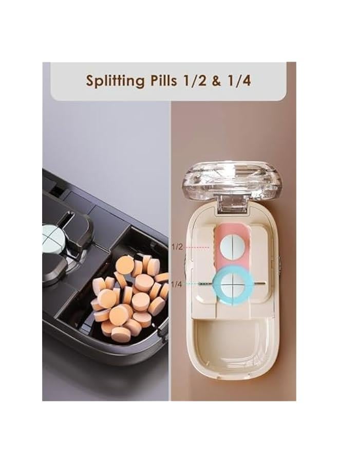 Adjustable Pill Splitter for Small Pills - Precision Cutter with Centering Device, Easy to Use, Travel Sized - Black - Image 5