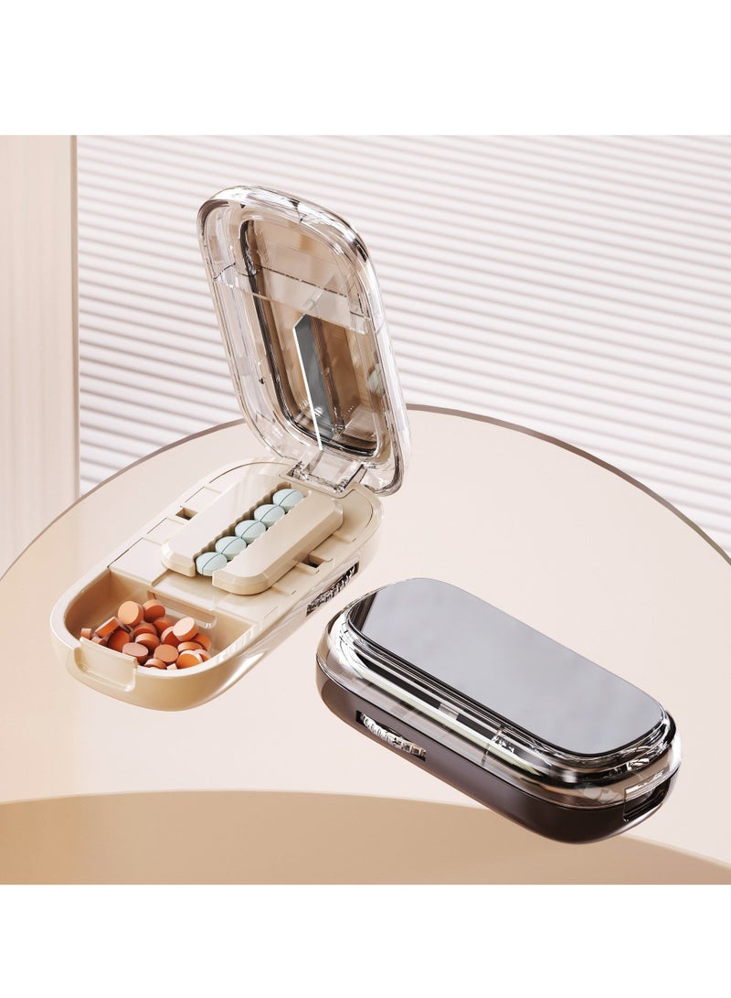 Adjustable Pill Splitter for Small Pills - Precision Cutter with Centering Device, Easy to Use, Travel Sized - Black - Image 2