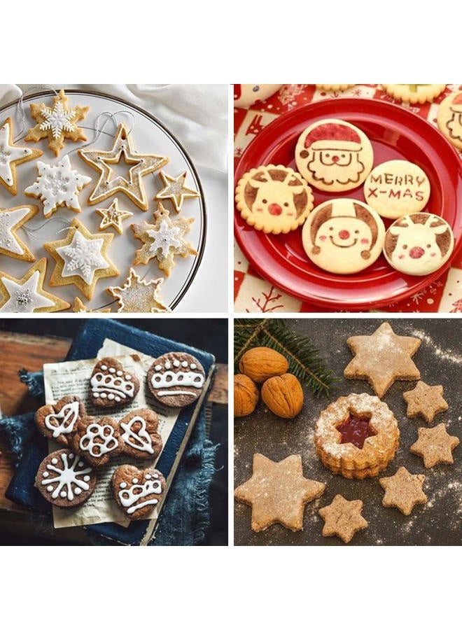 MCIGICM Cookie Cutters Shapes Baking Set, 12PCS Flower Round Heart Star Shape Biscuit Stainless Steel Metal Molds Cutters for Kitchen Baking Halloween Christmas Small Cookie Cutters - Image 3