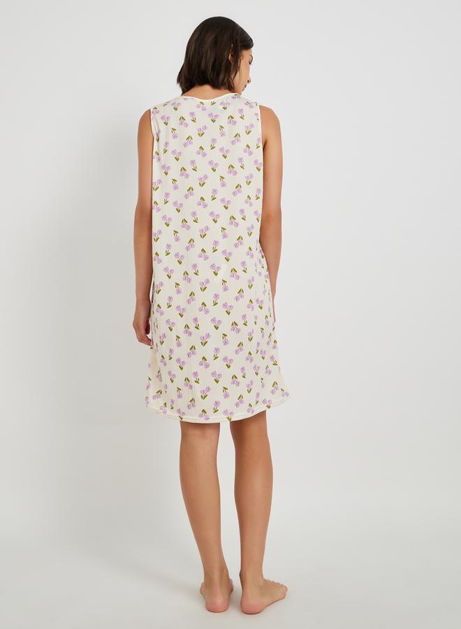 Take Two Take Two Printed Round Neck Sleeveless Nightdress  - Image 4
