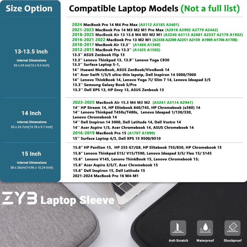 ZYB Portable Monitor Laptop Case 15.6 Inch,Laptop Sleeve 15.6 Inch for 15,6" Portable Monitor Lenovo ThinkPad IdeaPad HP Acer Dell ASUS etc 15,6" Monitors Case Computer Sleeve with Pocket & Bag-Black - Image 2