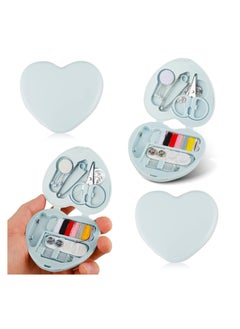 SUNSAR Sewing Kit, 2pcs Mini Sewing Kit for Travel Essentials Portable DIY Emergency Sewing Repair Supplies Heart Shaped Sewing Storage Case with Needles Buttons Wire Pins Thread Scissors  - Image 1