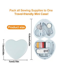 SUNSAR Sewing Kit, 2pcs Mini Sewing Kit for Travel Essentials Portable DIY Emergency Sewing Repair Supplies Heart Shaped Sewing Storage Case with Needles Buttons Wire Pins Thread Scissors  - Image 5