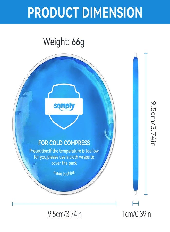 samply Small Gel Ice Packs for Boo Boos, Cold Packs for Injuries Reusable Pain Relief, Headaches and Toothaches,Eyes, Face, 4 Pack Mini Round Ice Packs with 2 Covers for Cold Compress, Dark Blue - Image 3