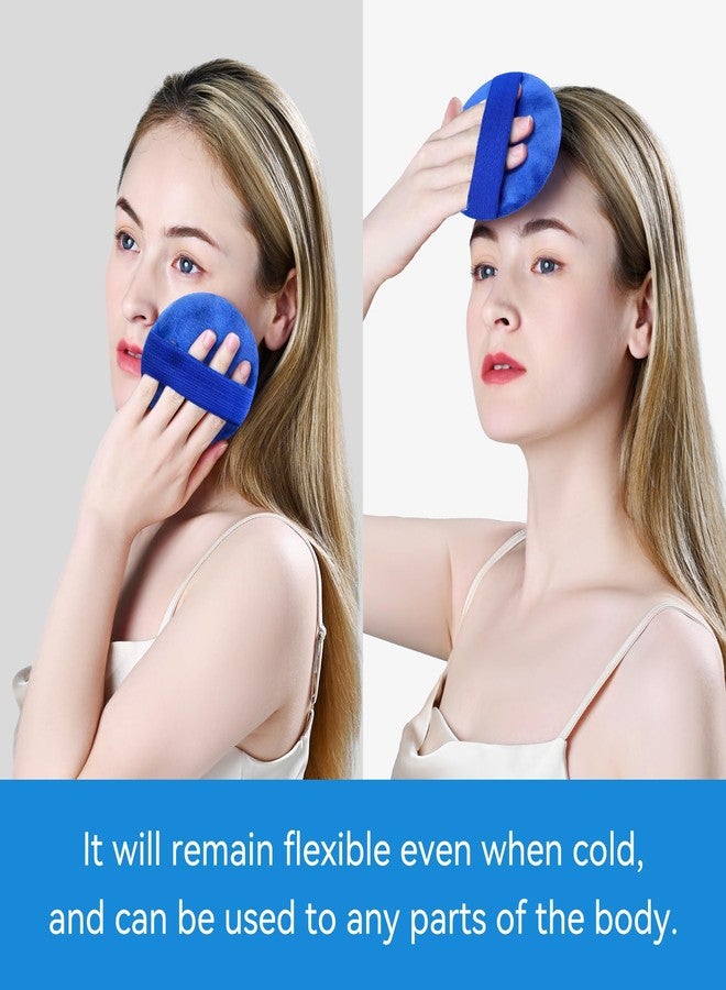 samply Small Gel Ice Packs for Boo Boos, Cold Packs for Injuries Reusable Pain Relief, Headaches and Toothaches,Eyes, Face, 4 Pack Mini Round Ice Packs with 2 Covers for Cold Compress, Dark Blue - Image 2