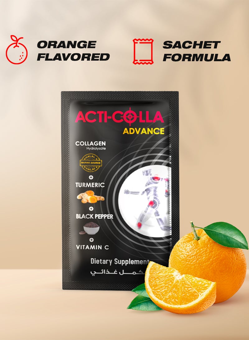 EVA PHARMA Acti Colla Advance, high concentration collagen formula, with vitamin C, Black Pipper & Turmeric - For Joint Pain & Recovery - 30 Sachets. - Image 4