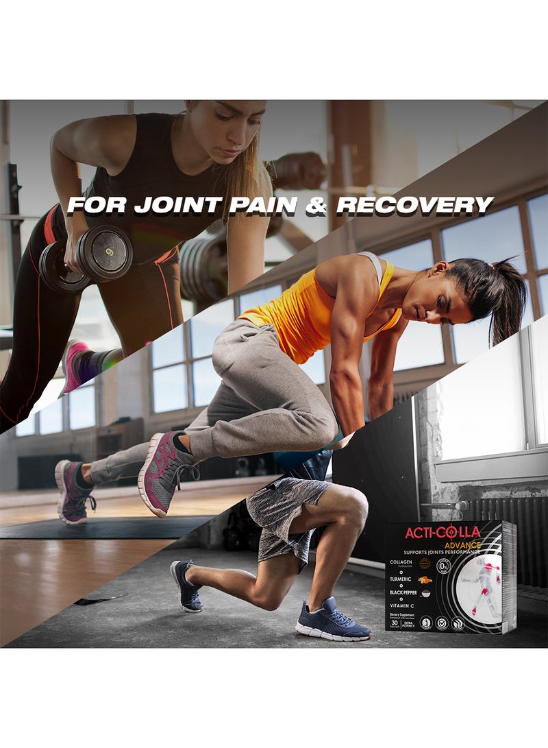 EVA PHARMA Acti Colla Advance, high concentration collagen formula, with vitamin C, Black Pipper & Turmeric - For Joint Pain & Recovery - 30 Sachets. - Image 2