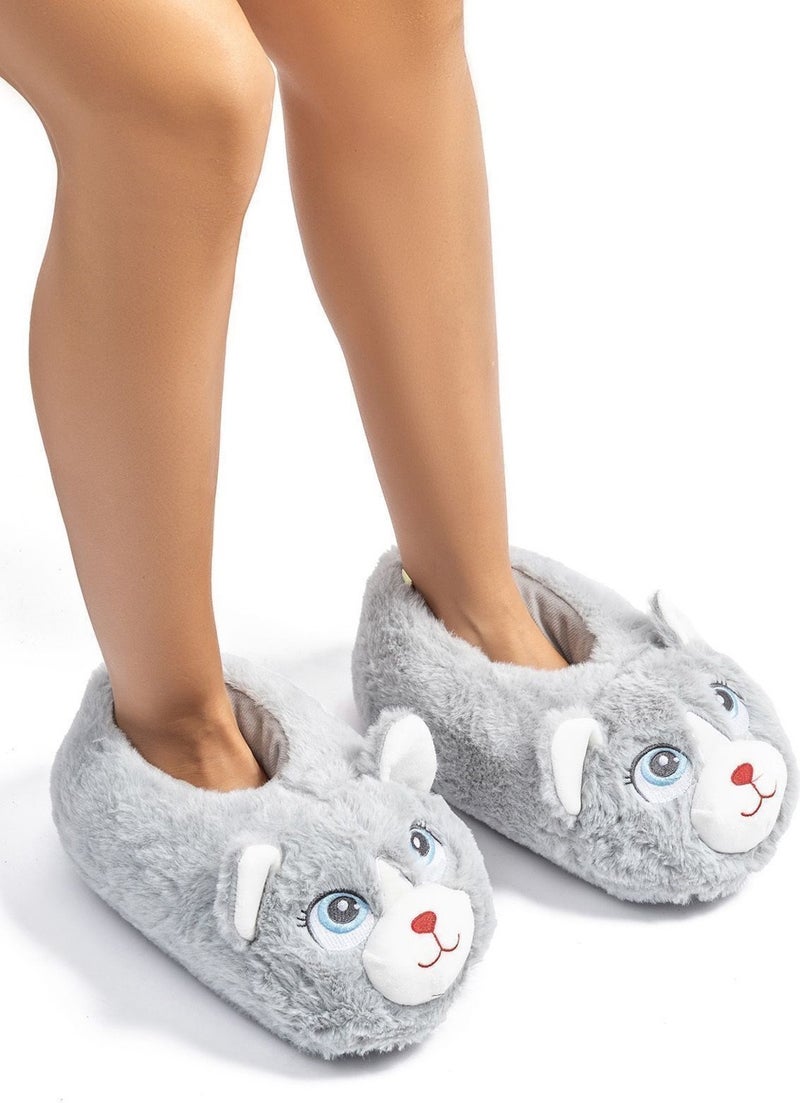 Twigy Countess Women's Animal Slippers Gray 36/41 CC0582  - Image 1