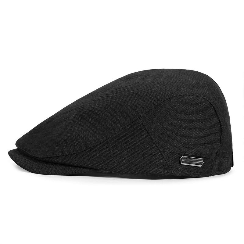 FALETO Men's Flat Ivy Gatsby Newsboy Hat Winter Spring Autumn Driving Cabbie Hunting Cap Black - Image 4
