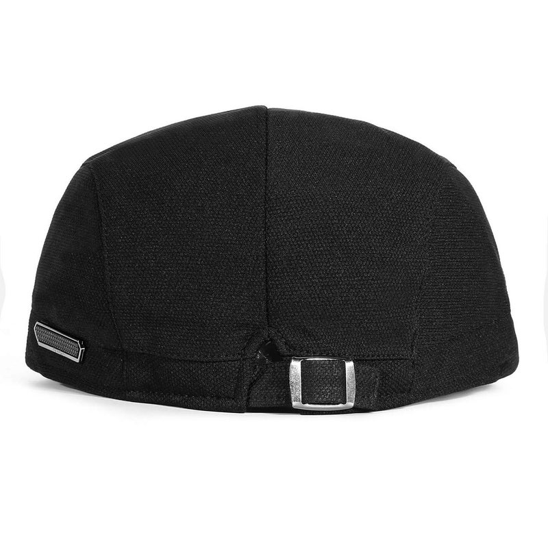 FALETO Men's Flat Ivy Gatsby Newsboy Hat Winter Spring Autumn Driving Cabbie Hunting Cap Black - Image 2
