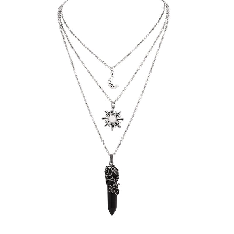 Sacina Gothic Crescent Moon Choker, Moon Sun Star Choker Necklace, Goth Gothic Necklace, Halloween Christmas Jewelry Gift for Women - Image 1