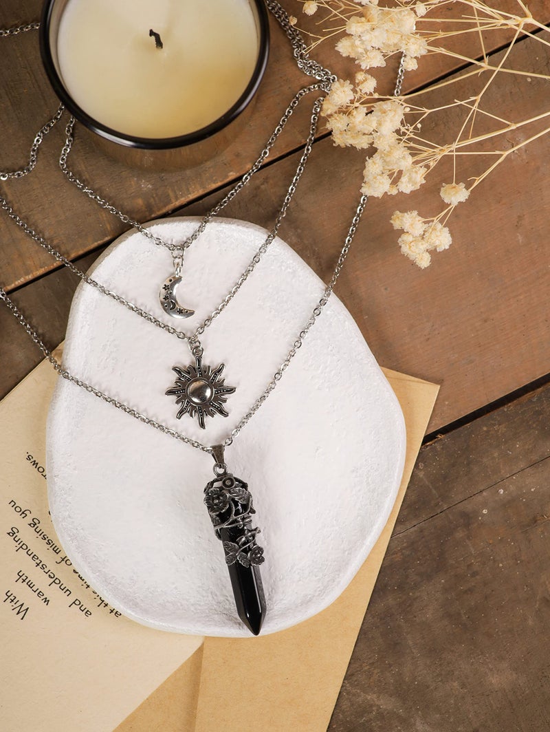 Sacina Gothic Crescent Moon Choker, Moon Sun Star Choker Necklace, Goth Gothic Necklace, Halloween Christmas Jewelry Gift for Women - Image 5