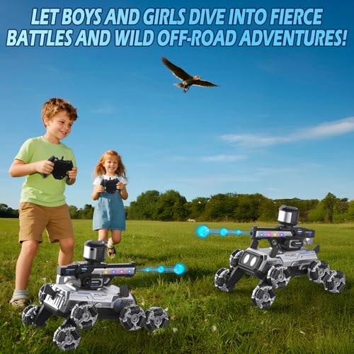 Godboat Robot Dog Smart Toys for Kids with Music LED Eyes 24GHZ RC Car 8Wheel Stunt 9 Lifelike Actions and WaterShooting Age 3 4 5 6 7 8 Year Old Boys Girls Christmas Birthday Gifts 2026 - Image 5