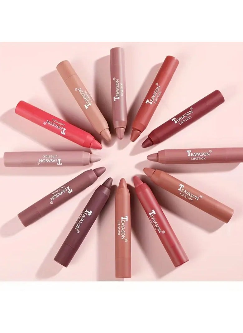 TEAYASON Matte Lipstick Color Rendering Moisturizing Lip Gloss Easy To Color Lip Glaze Rotating Lipstick Pen Valentine's Day Gifts  - Image 4