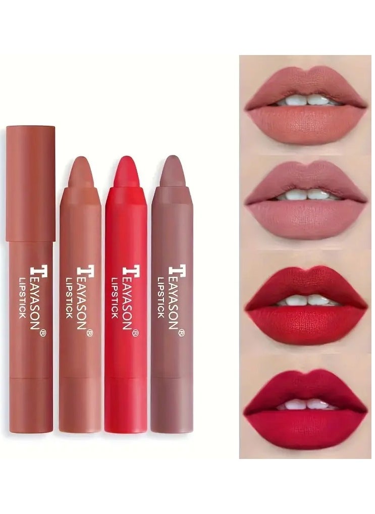 TEAYASON Matte Lipstick Color Rendering Moisturizing Lip Gloss Easy To Color Lip Glaze Rotating Lipstick Pen Valentine's Day Gifts  - Image 3