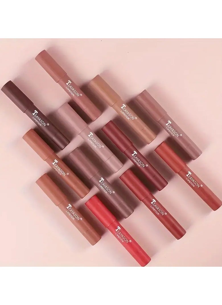 TEAYASON Matte Lipstick Color Rendering Moisturizing Lip Gloss Easy To Color Lip Glaze Rotating Lipstick Pen Valentine's Day Gifts  - Image 2