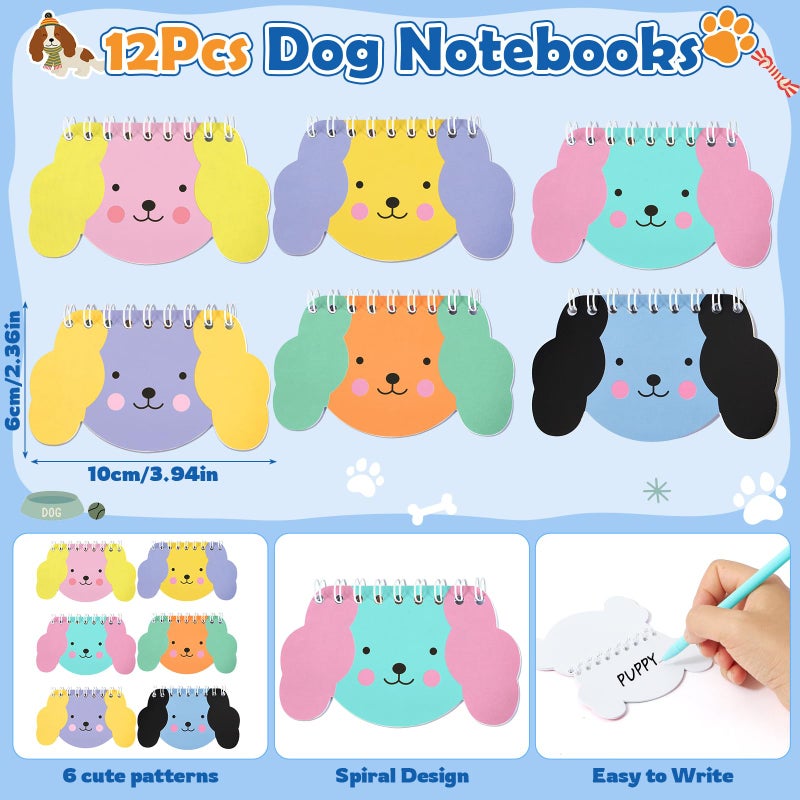 SNLN Dog Party Favors for Kids 12Set Paw Print Puppy Party Favors with Mini Notebooks Pens Dogs Figures Slap Bracelets Boys Girls Birthday Gift Goodie Bags Stuffer Dog Themed Party Supplies Decor - Image 5