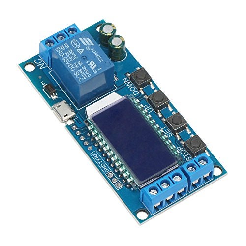 DROK Timer Relay - 5V/12V/24V Time Delay Relay Switch Delay-Off Cycle Timer 0.01s-9999mins with LCD Display Support Micro USB 5V Power Supply - Image 5