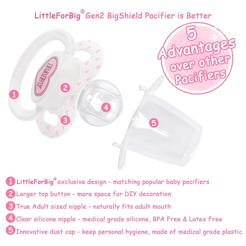 LittleForBig Bigshield GenerationII Adult Sized Printed Pacifier Blushing Baby Pattern - Image 2