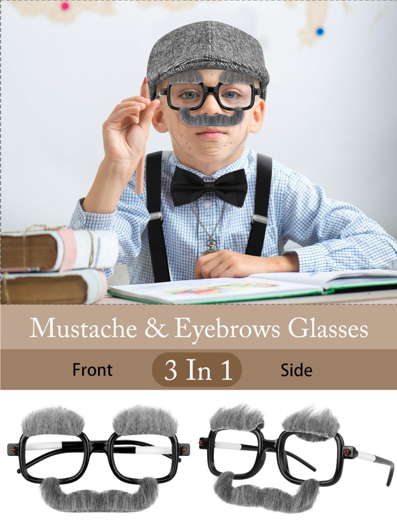 SOMSOC Boys Old Man Costume 100 Days of School Outfit Kids Grandpa Costume Accessories Set for School Dress Up Party - Image 3