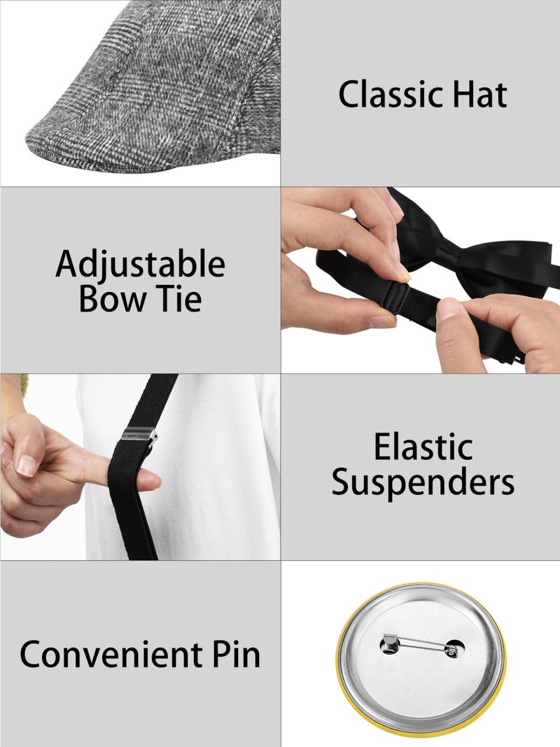 SOMSOC Boys Old Man Costume 100 Days of School Outfit Kids Grandpa Costume Accessories Set for School Dress Up Party - Image 4