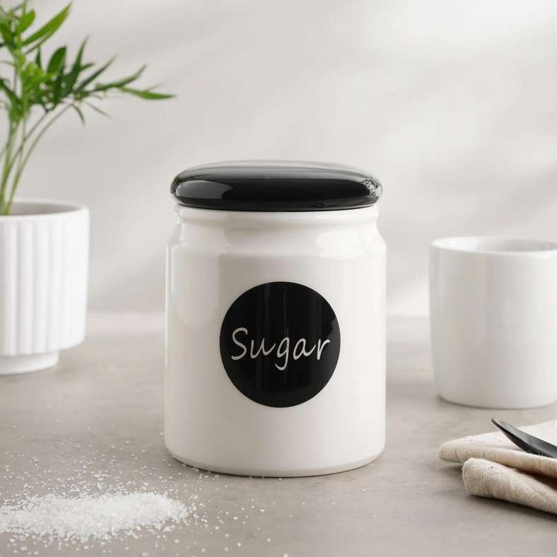 Pan Home Denzi Sugar Canister 800Ml - White - 203JSG9900028 - Image 1