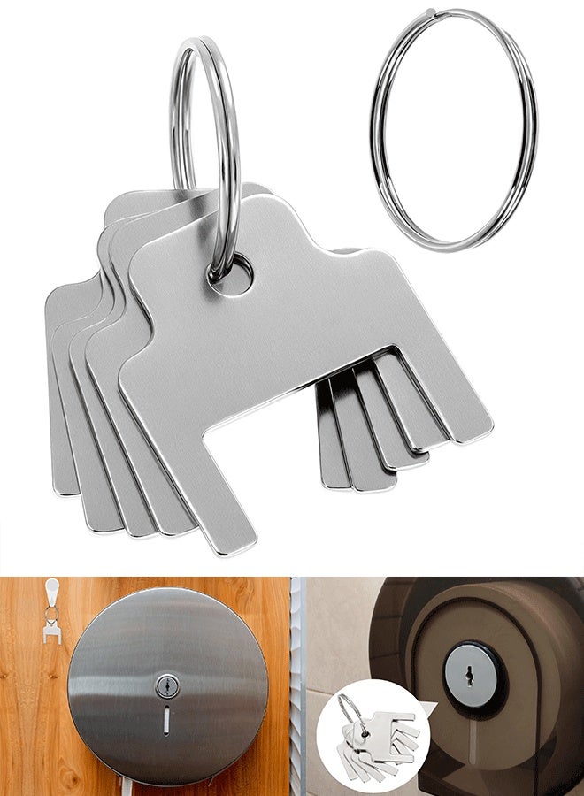 5 Pack Paper Towel Dispenser Key Compatible for Dispenser Keys Replacement with 2 Keys Rings - Portable - Image 1