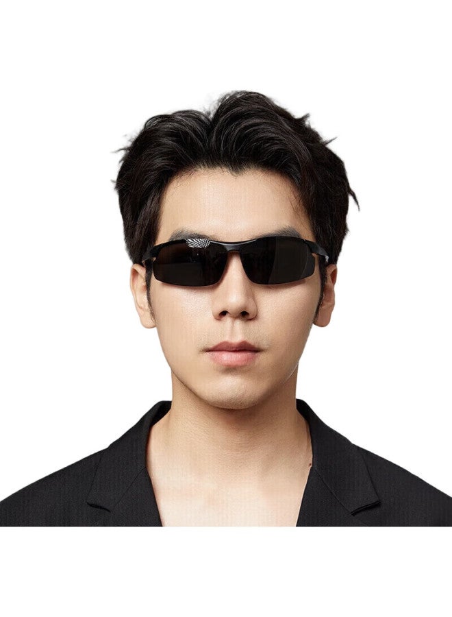 pulais Sunglasses For Men, Polarized Sunglasses For Cycling And Fishing, Driving-Specific Uv Protection, 8003 Black Frame With Gray Lenses - Image 2