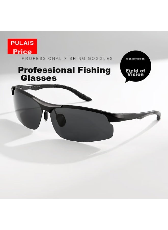 Pulais Sungl For Men, Polarized Sungl For Cycling And Fishing, Driving-specific Uv Protection, 8003 Black Frame With Gray Lenses - Image 1