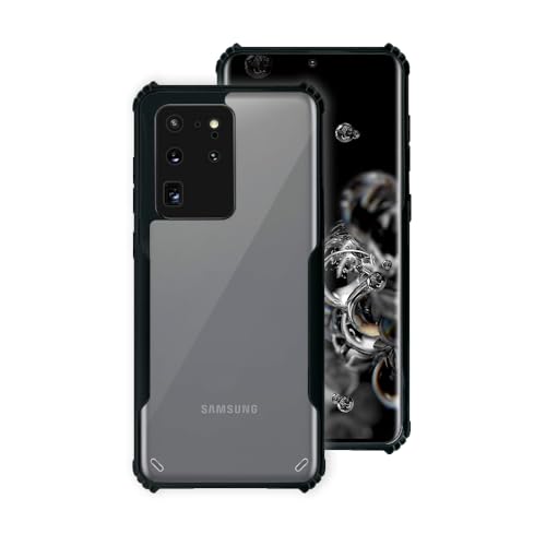 7-Seven 7SEVEN® Ipacky Back Cover for Samsung Galaxy S20 Ultra Mobile Back Case Shock Proof Design Camera Edges Protection Crystal Clear Phone Case Precise Cutouts Matte Black Soft Bumper Phone Cover - Image 1
